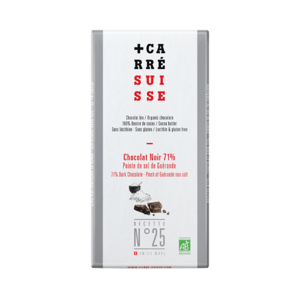 Tablette N°25 Chocolat Noir 71% Pointe de Sel de Guérande