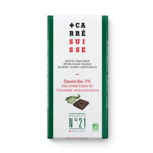 Tablette chocolat suisse noir 71% citron poivre