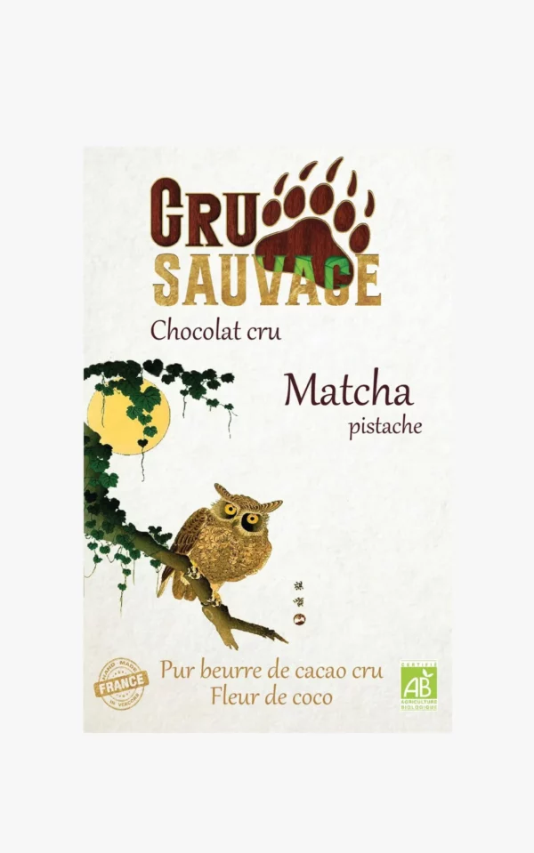 Chocolat Cru sauvage the matcha pistache