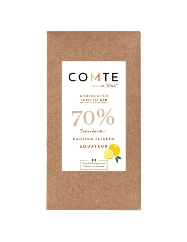 Comte Tablette noir 70% Equateur et zeste de citron